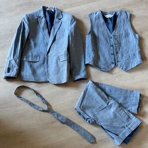 H&M Light Blue Boy’s 4-Piece Suit with Vest & Tie